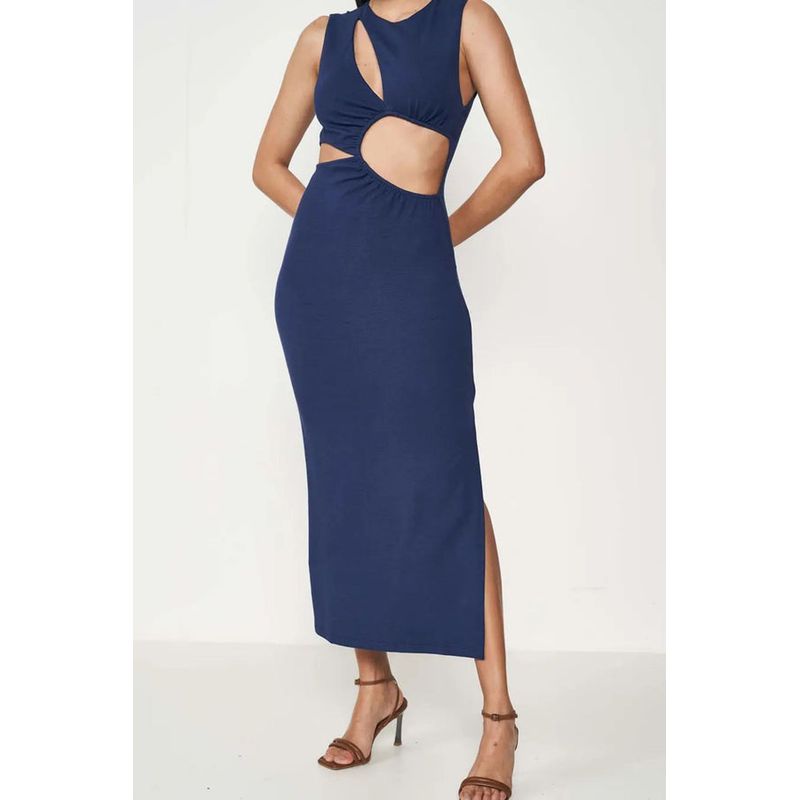 COLCCI - Vestido Azul Midi Sereia de Colcci
