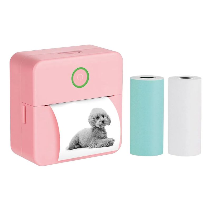 ADETEC - Mini Impresora Térmica Portátil Bluetooth Adetec + 2 Rollos