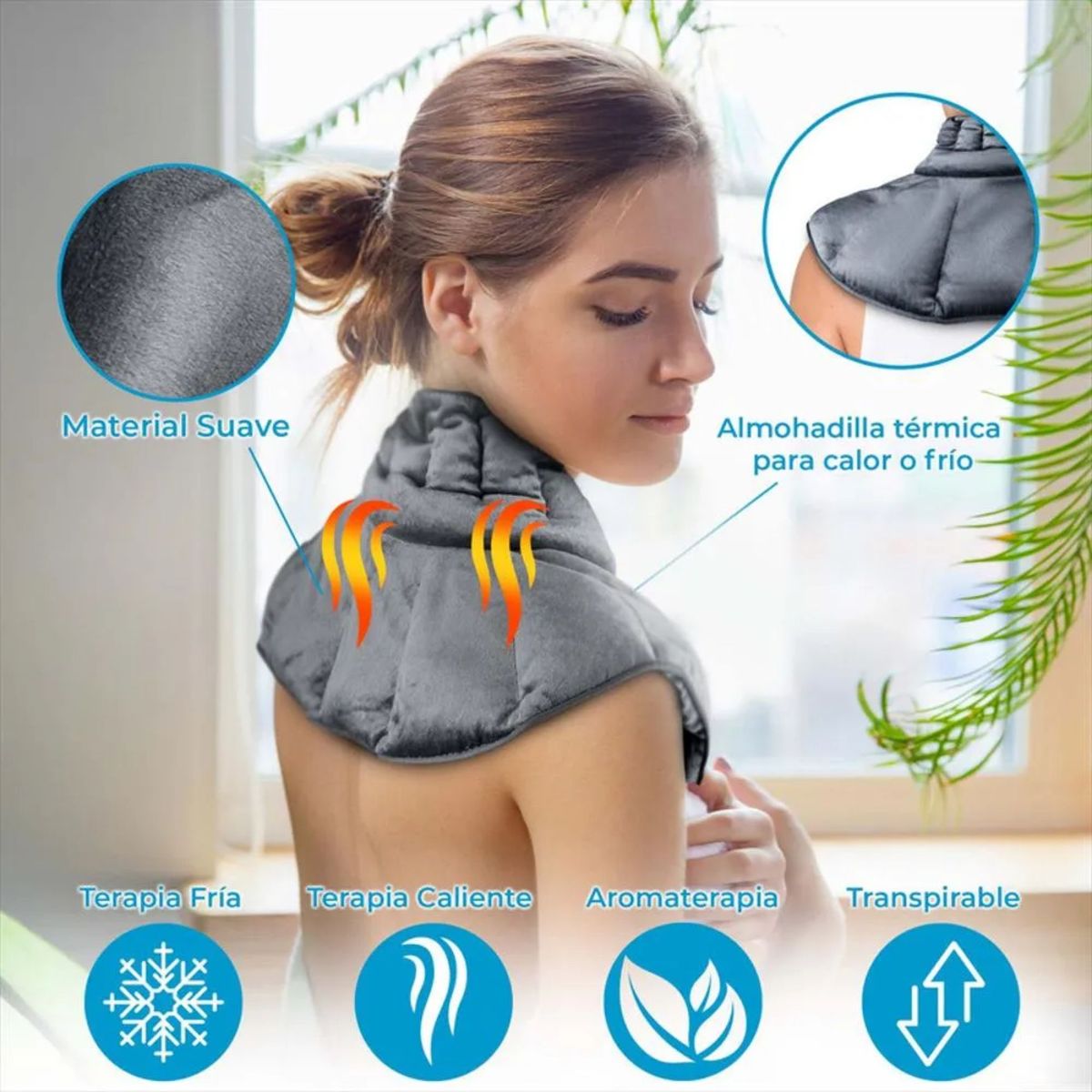 MOVI - Manta Terapéutica para Cuello y Espalda  Alivio del Dolor Muscular