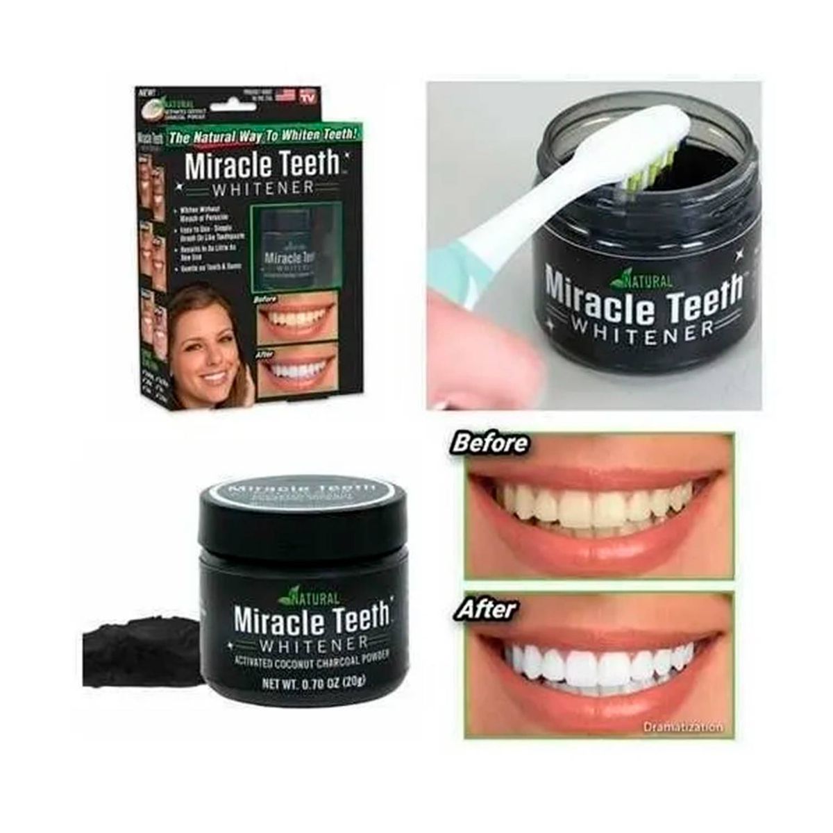 MOVI - BLANQUEADOR DENTAL POLVO DE CARBÓN