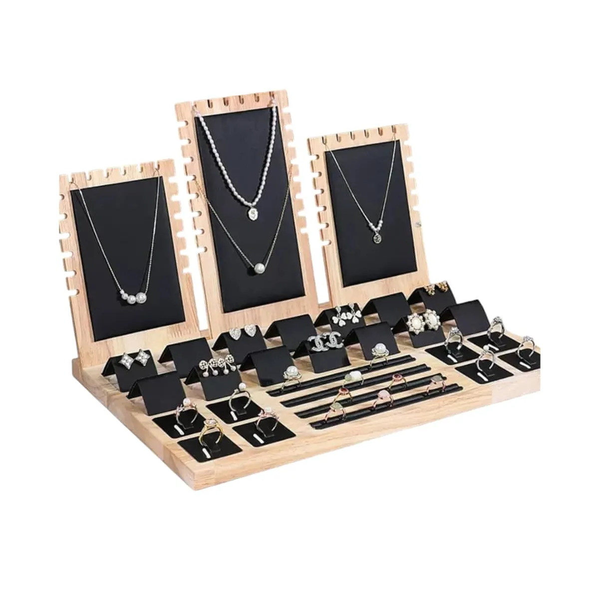 GENERICO - Kit Duo Exhibidor para Joyeria Negro Gms