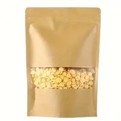 GENERICO - 50 Bolsas Papel Kraft Doypack 20X30X5 Cms Cierre Hermetico