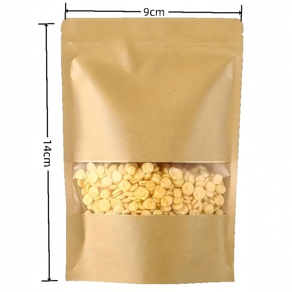 GENERICO - 50 Bolsas Papel Kraft Doypack 9X14X3  Cms Cierre Hermetico