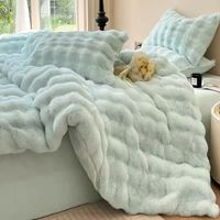 Cobertor de invierno Suave Piel de Conejo 2 Plazas - Azul Celeste