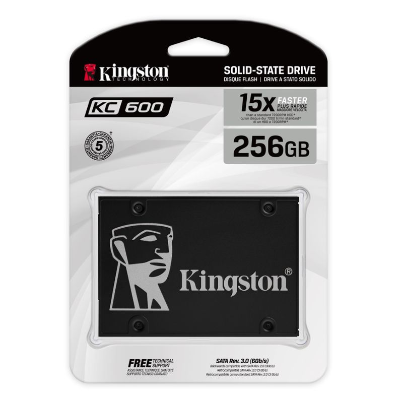 KINGSTON - SSD Kingston KC600 256GB 25 SATA NAND TLC 3D