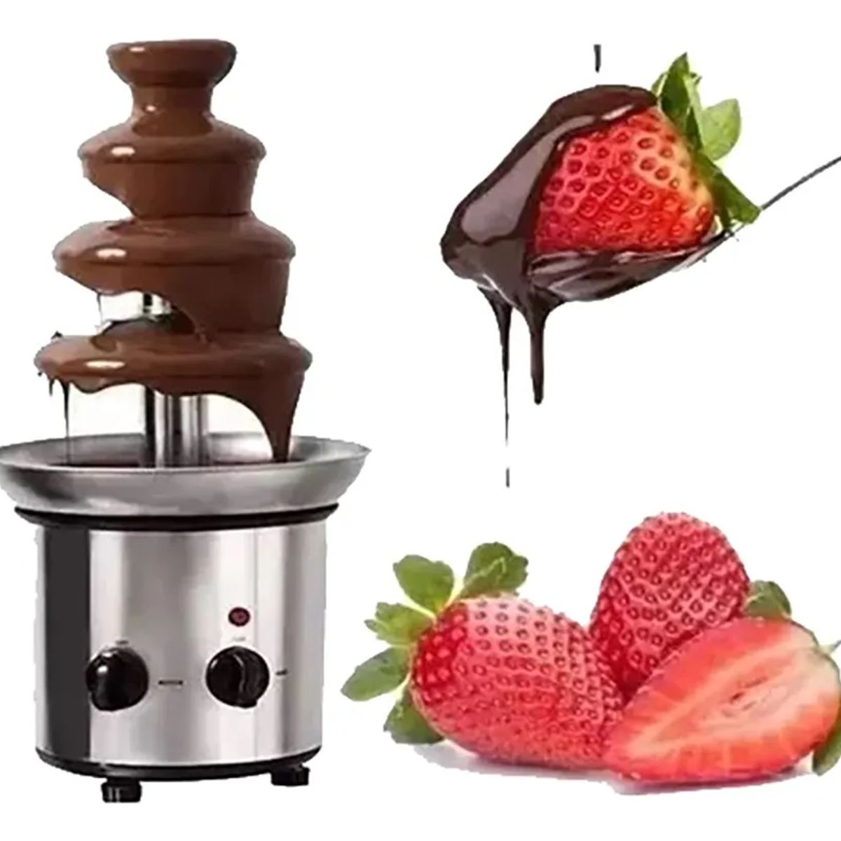 MOVI - Cascada Fuente Chocolate Fondue 4 Niveles Acero Inoxidable