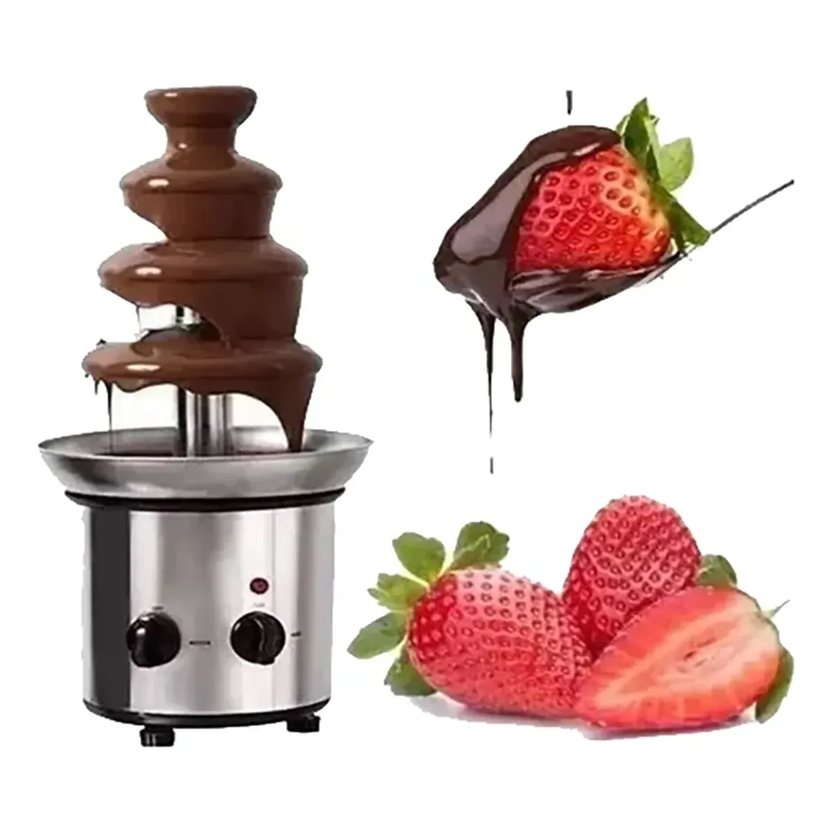 MOVI - Cascada Fuente Chocolate Fondue 4 Niveles Acero Inoxidable