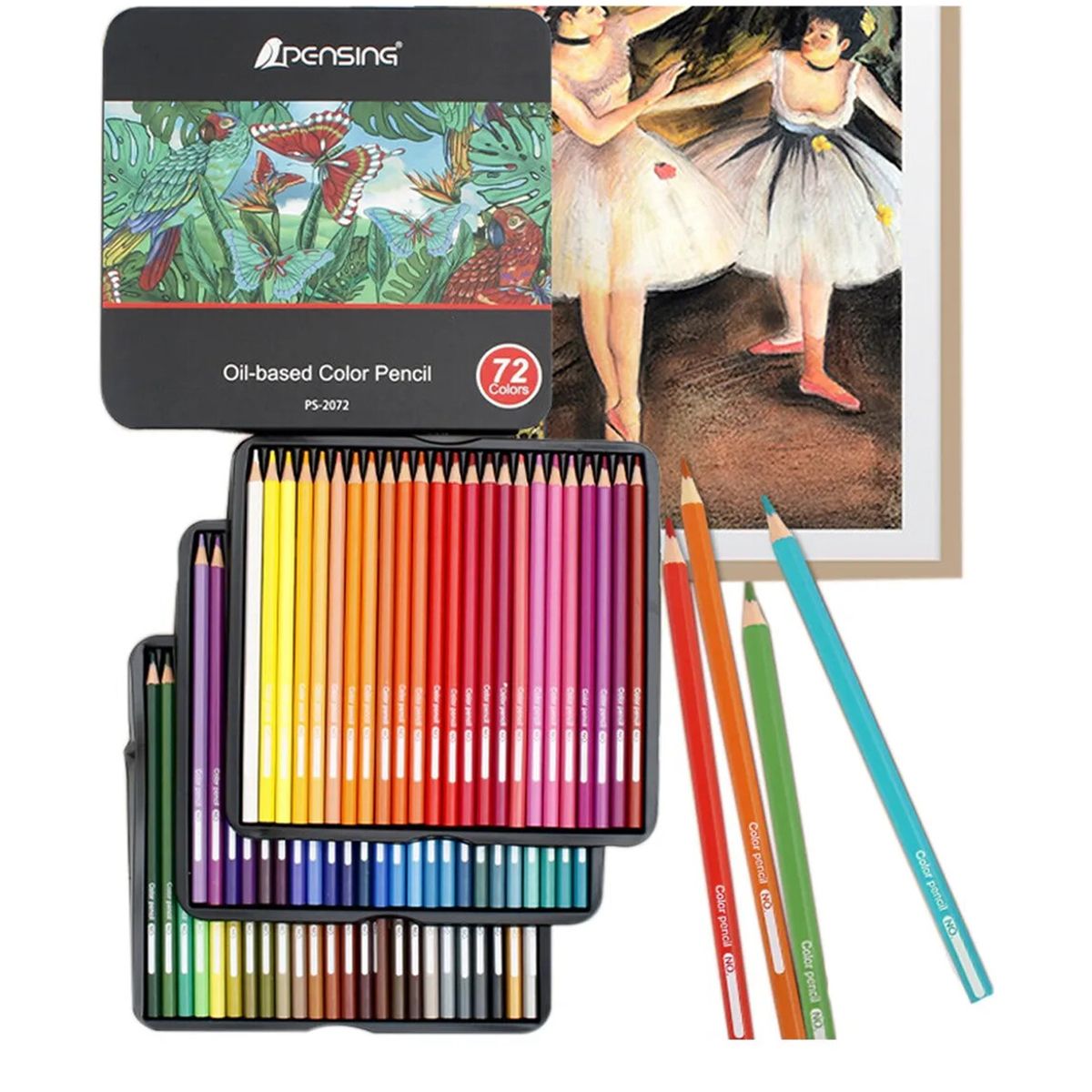 GENERICO - Set 72 Lapices Colores Arte Profesional A Base Aceite Dibujo