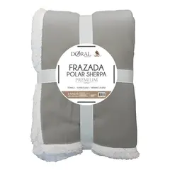 DORAL - Frazada Polar Sherpa Premium 2 Plazas Gris