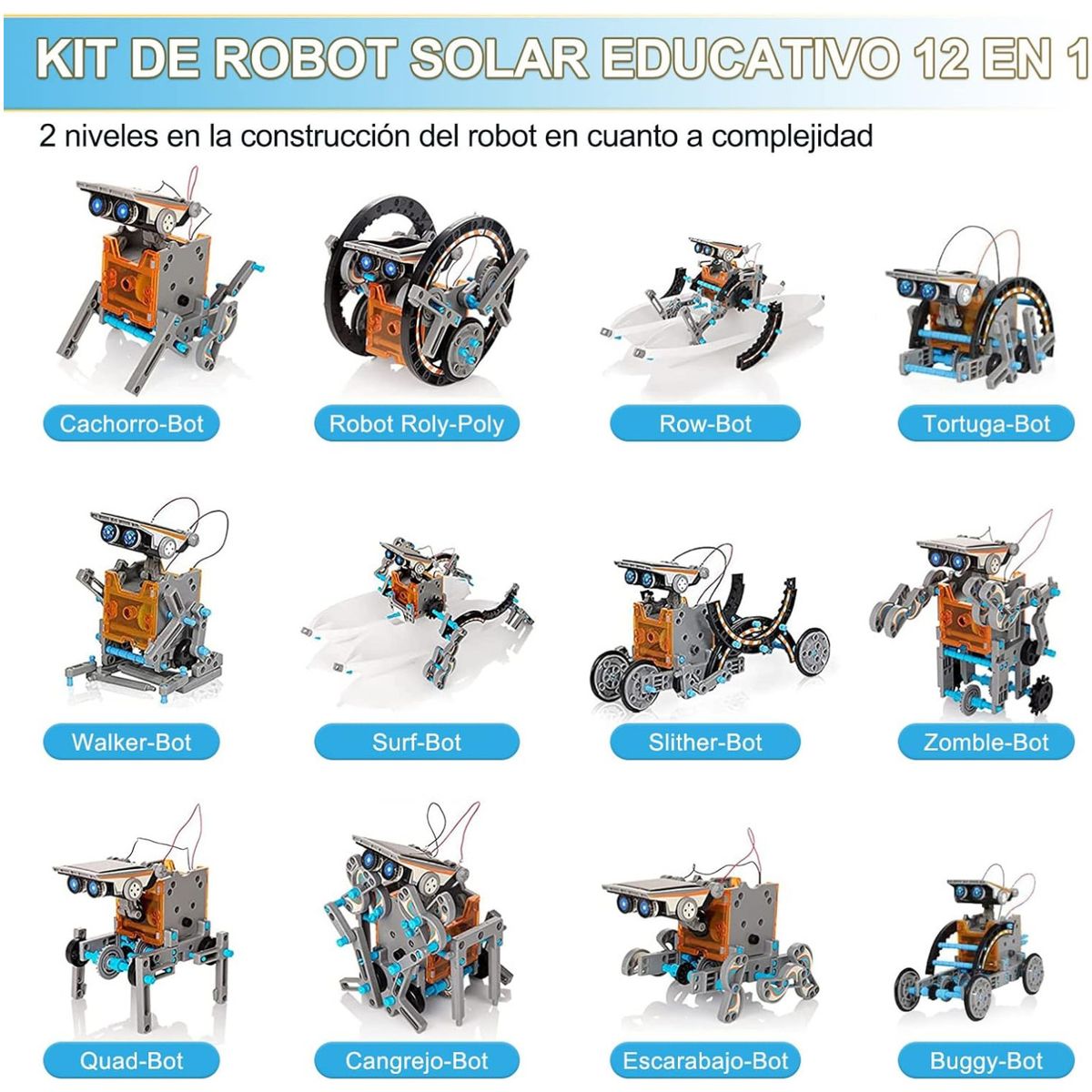 KUANGYE - Kit De Juguete Educativo Ciencia Robot Solar Para Niños