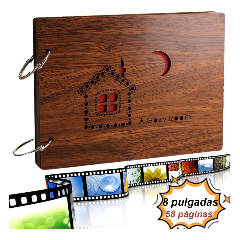 EDWINAYY - álbum De Fotos Diy Madera 8 Pulgadas 29hojas 58 Páginas-love