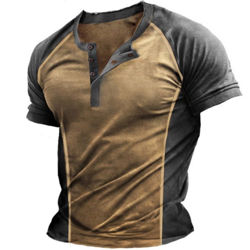 EDWINAYY - Polera Premium Manga Deportiva Cuello V Hombre Camiseta