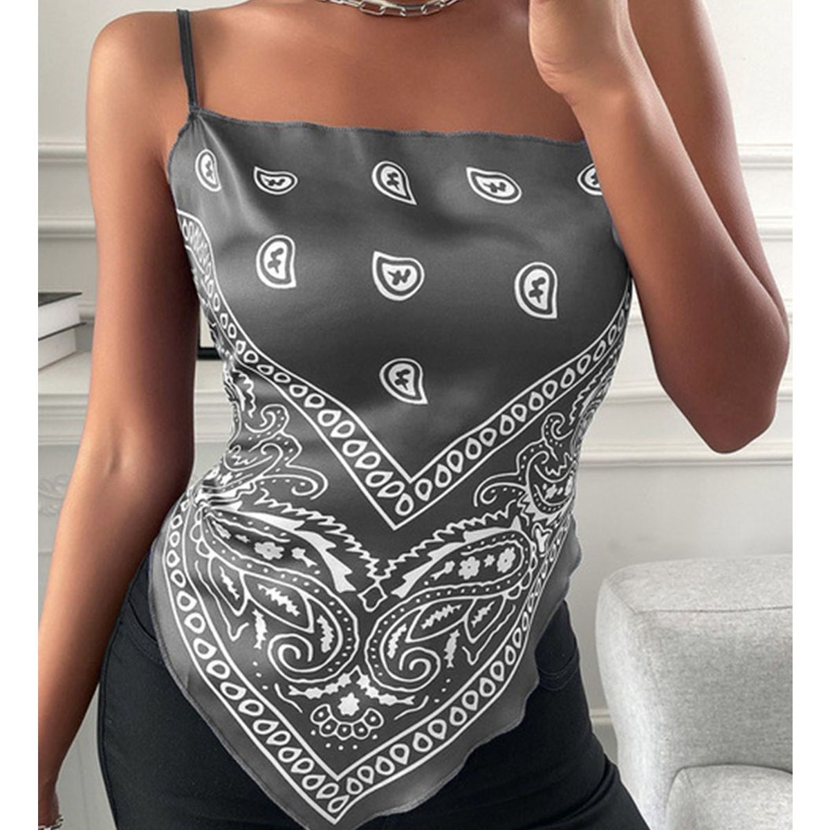 EDWINAYY - Tops Mujer Estampados Camisola Pequea Europea Y Americana