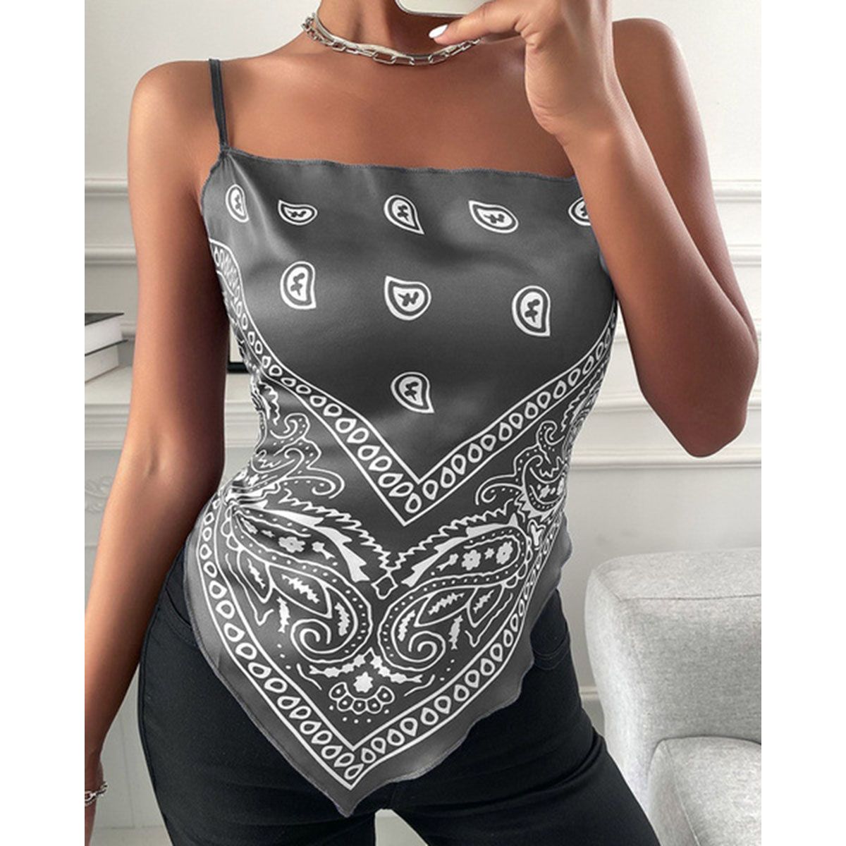 EDWINAYY - Tops Mujer Estampados Camisola Pequea Europea Y Americana