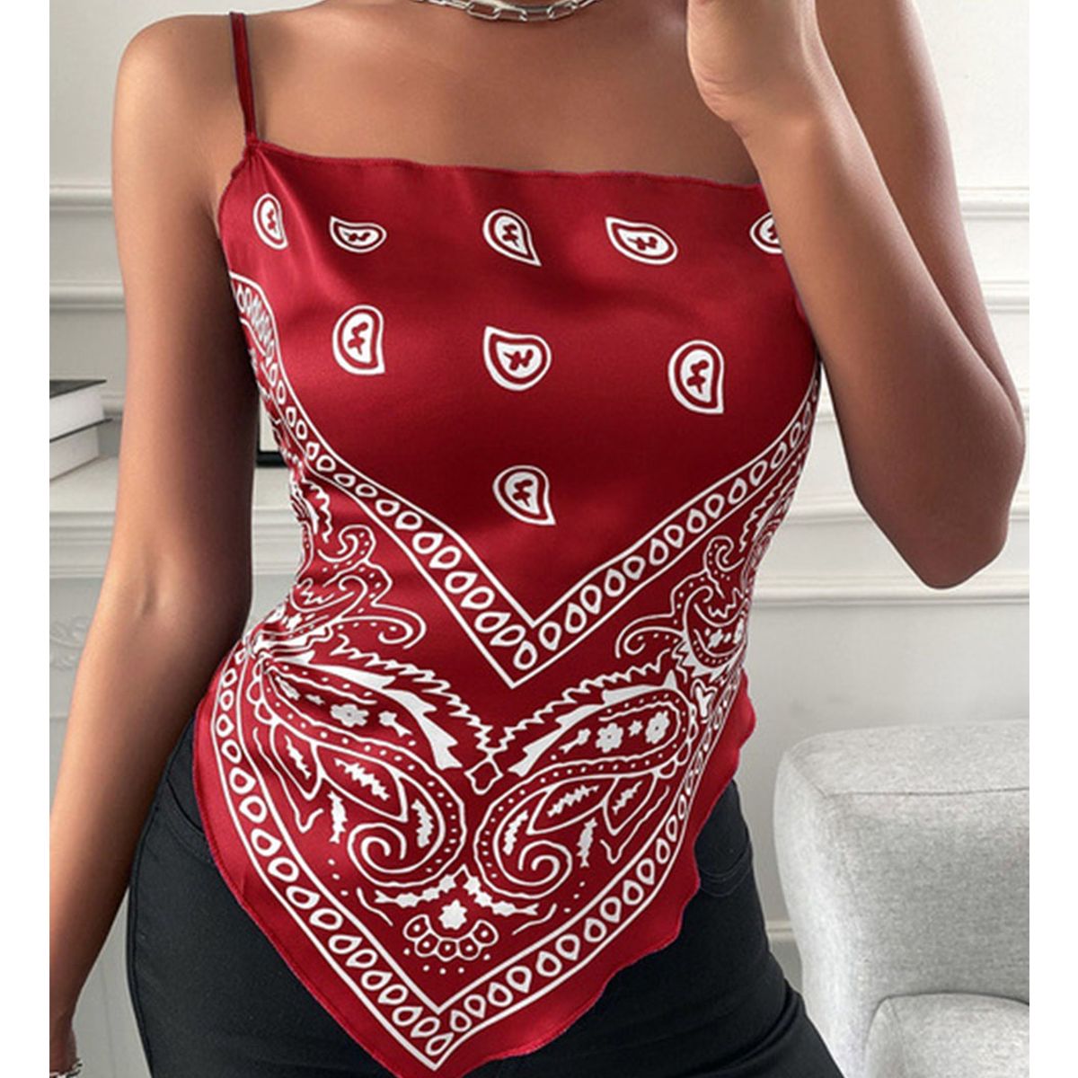 EDWINAYY - Tops Mujer Estampados Camisola Pequea Europea Y Americana