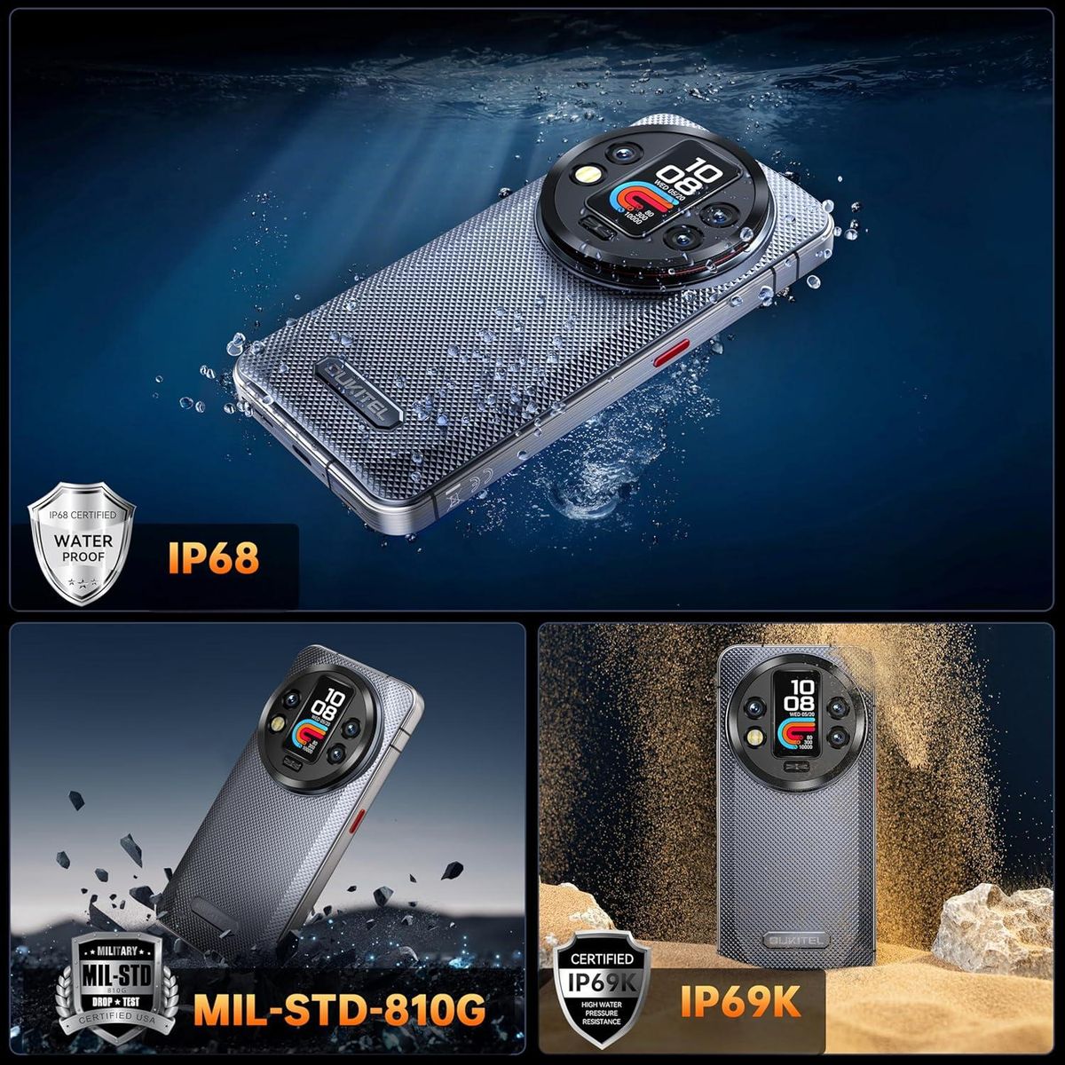 OUKITEL - OUKITEL WP200 Pro 5G Celular 72GB+1TB 108MP Android15