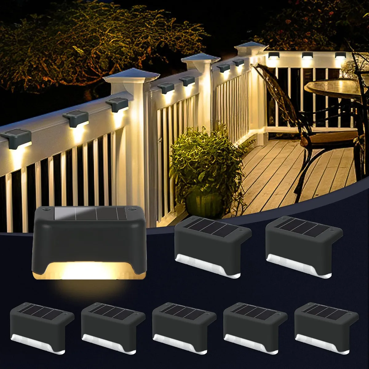 GENERICO - 8 Luces Solares Para Exteriores Para Jardín Escaleras Vallas