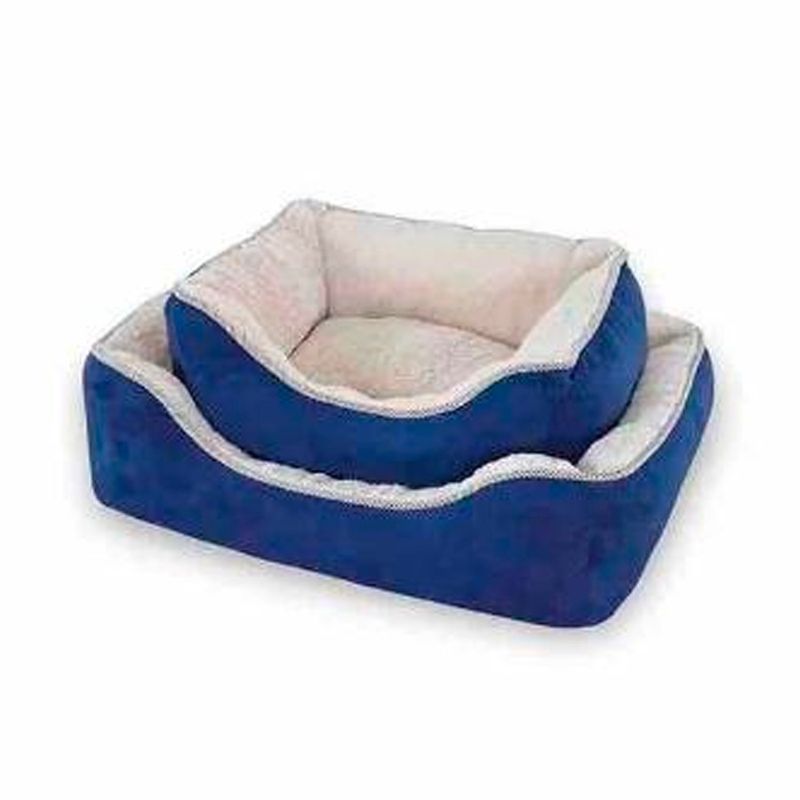 GENERICO - Cama Acolchonada Para Mascotas Color Azul 79X61X20 Cm
