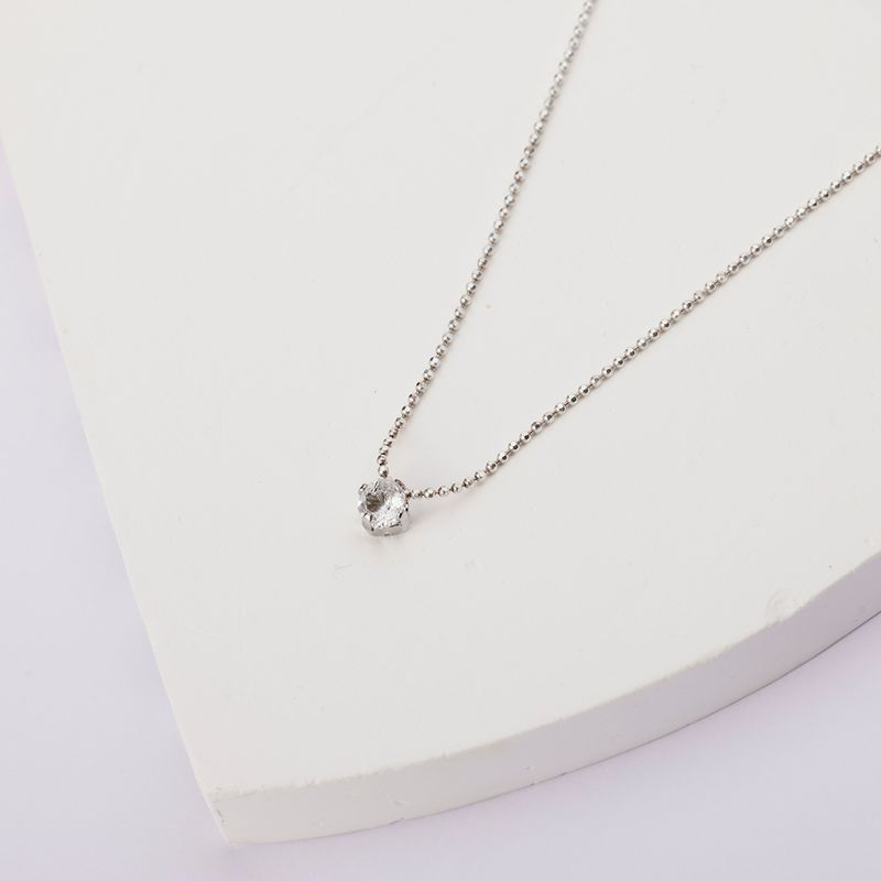 BY LAS CAYETANAS - Collar Punto de luz Plata con cristal blanco