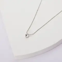 BY LAS CAYETANAS - Collar Punto de luz Plata con cristal blanco