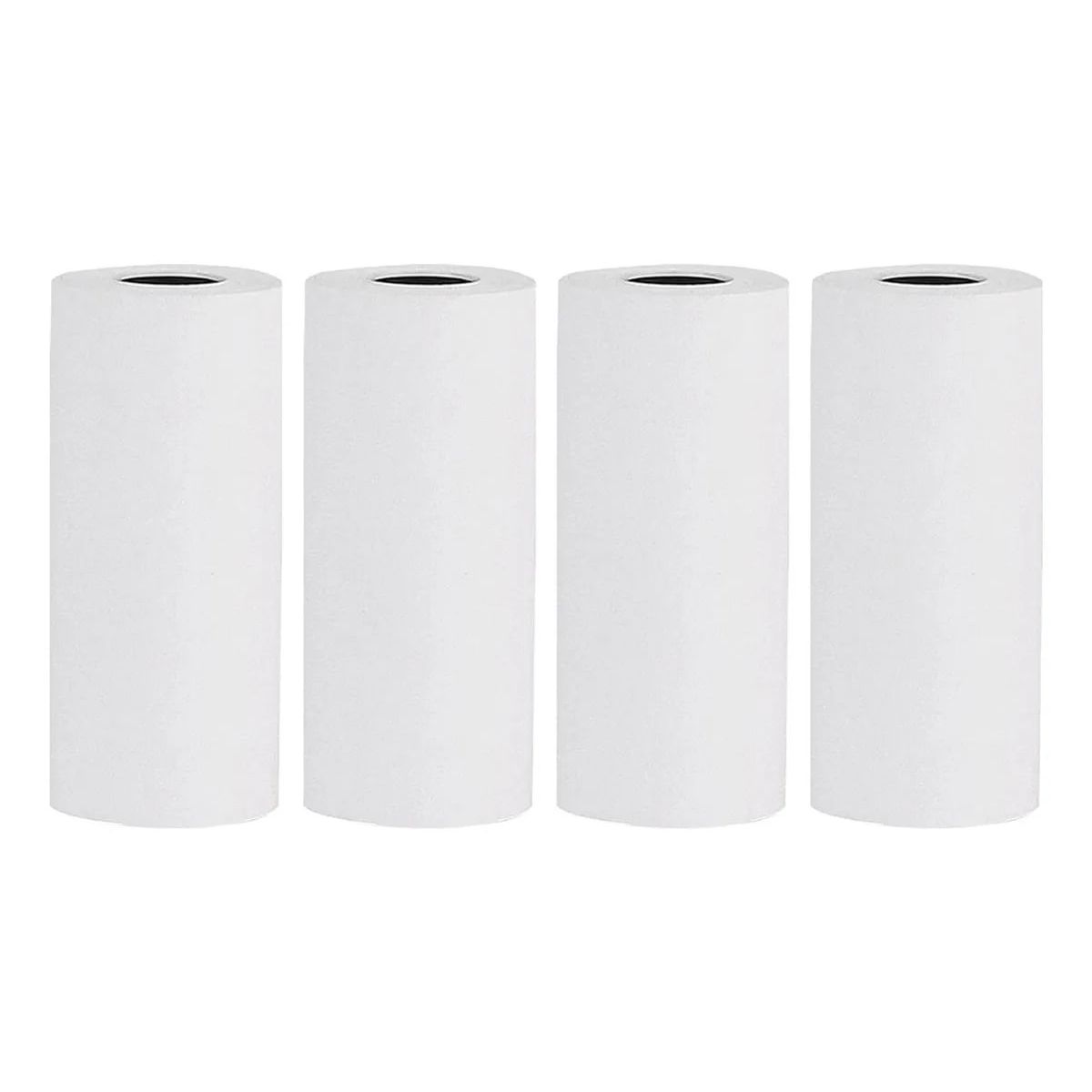 ADETEC - Pack 4 Rollos Termicos Blanco 57 mmX3 m Para Mini Impresoras