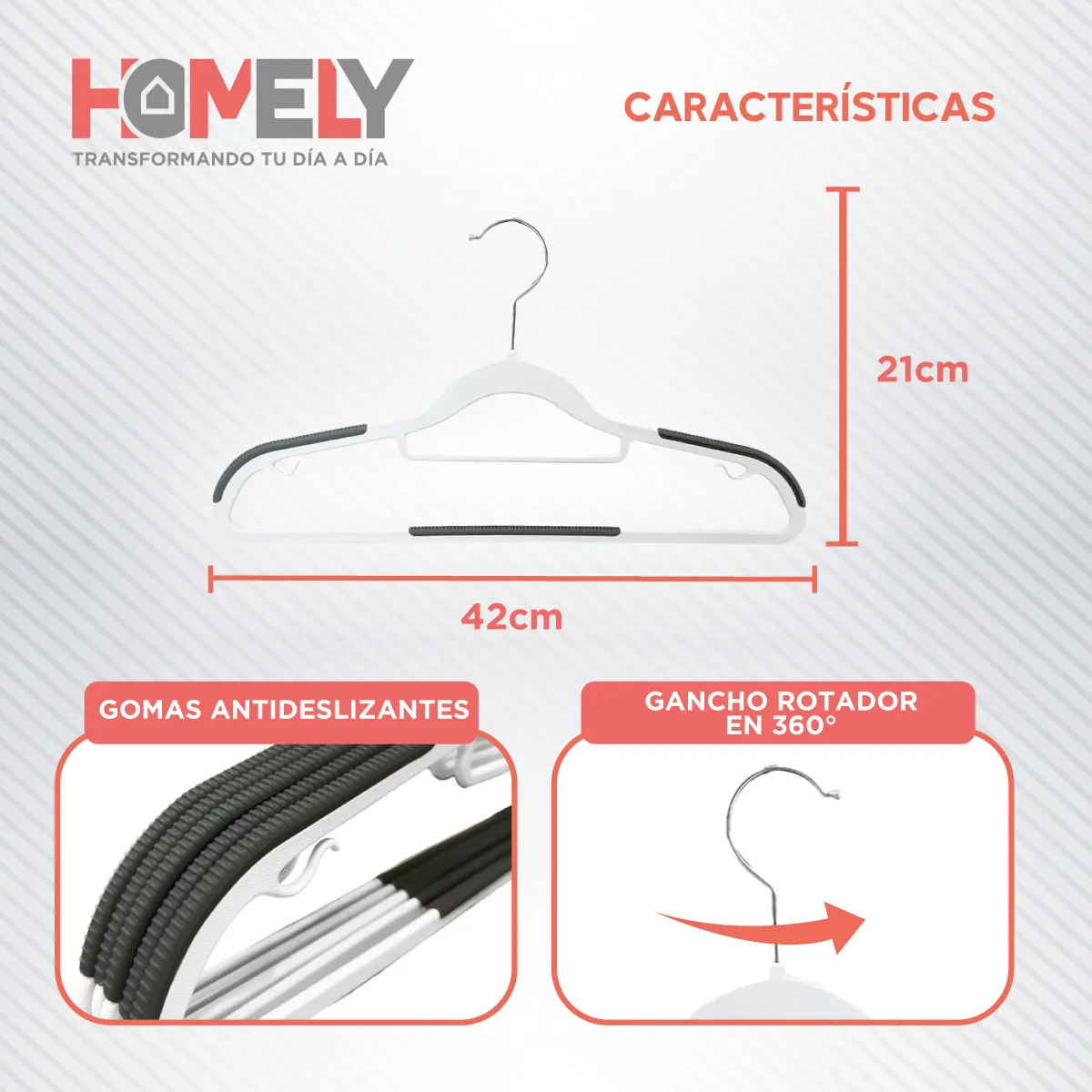 HOMELY - Colgadores Ganchos De Ropa Pantalon Homely Perchas Set 30 Unidades