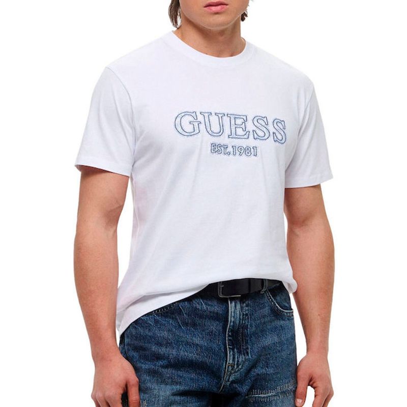 GUESS - Polera Ss Cn Embro Tee Blanco Guess