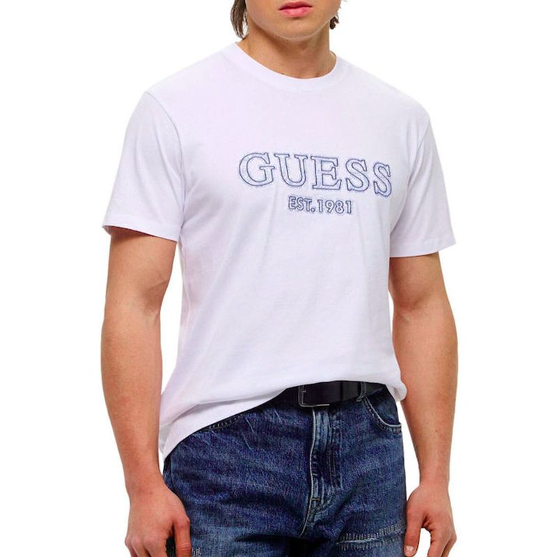 GUESS - Polera Ss Cn Embro Tee Blanco Guess