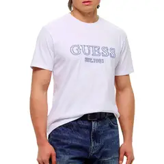 GUESS - Polera Ss Cn Embro Tee Blanco