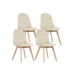 CORI CORI - Pack 4 Sillas Capitonne Velvet Beige