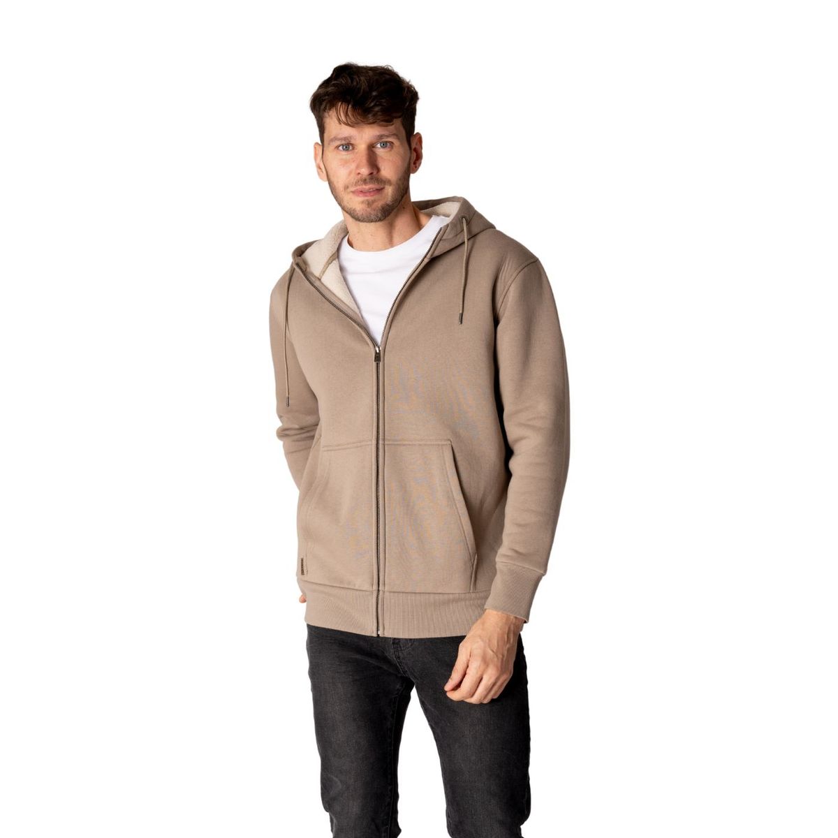 LENGA - Polerón Capucha Hombre Interior Polar Sherpa Puelo Lenga