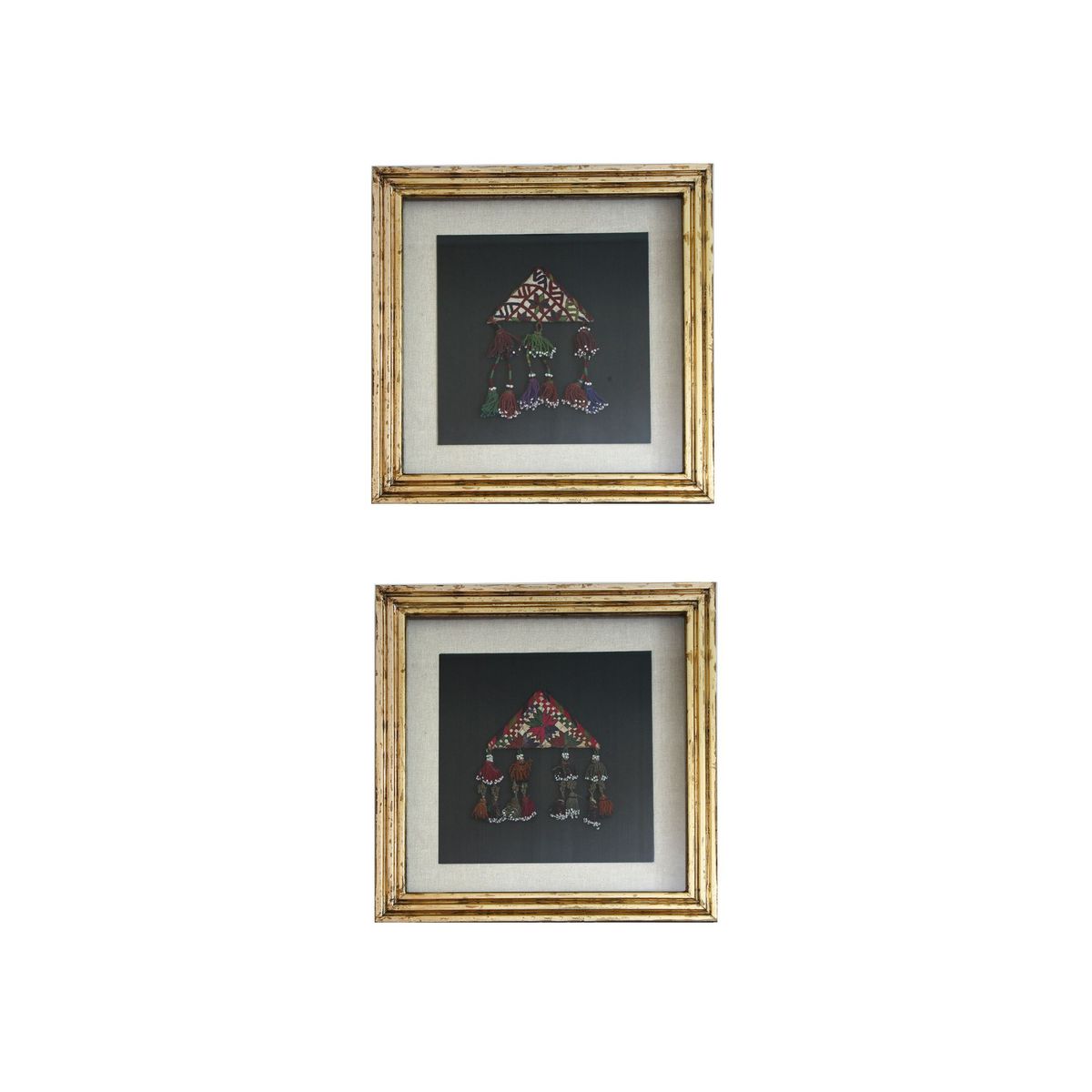 TURKUAZ - Díptico cuadros étnico Muska dorados