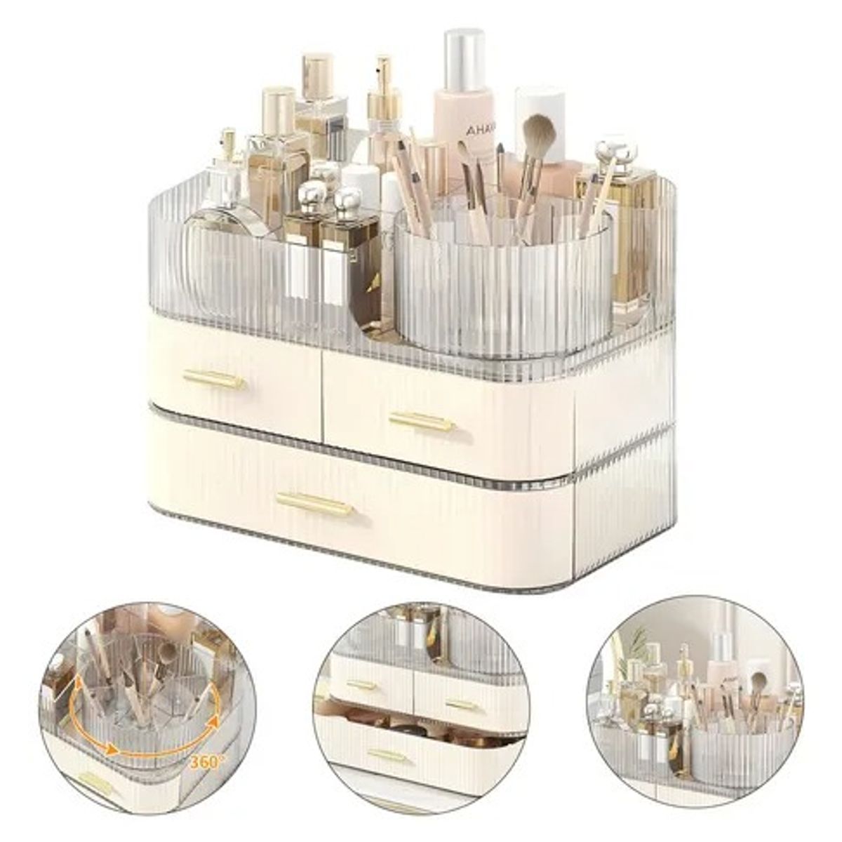 EVERSO - Caja Organizador De Cosméticos Maquillaje Con 4 Cajones