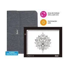 SANC - Tableta de Luz Led AC-L4S Black tipo Huion con Funda