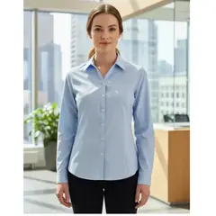 T-WORLD - Blusa Oxford Light Manga Larga Mujer
