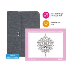 SANC - Tableta de Luz Led AC-L4S Pink tipo Huion con Funda