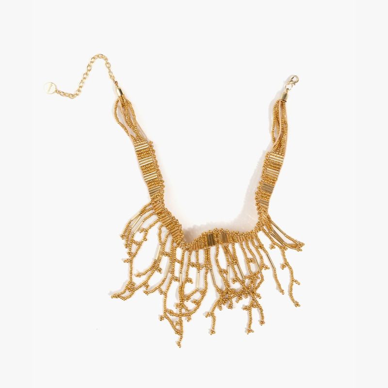 LOUNGE - Collar Mujer Choker Mostacillas Colgantes