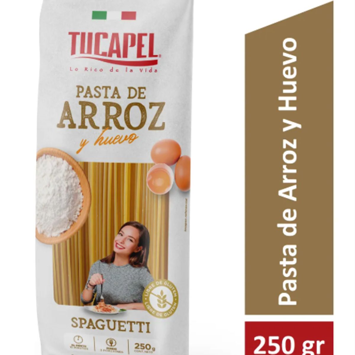 TUCAPEL - Pasta De Arroz Y Huevo Sin Gluten Tucapel Spaguetti 250 Gr