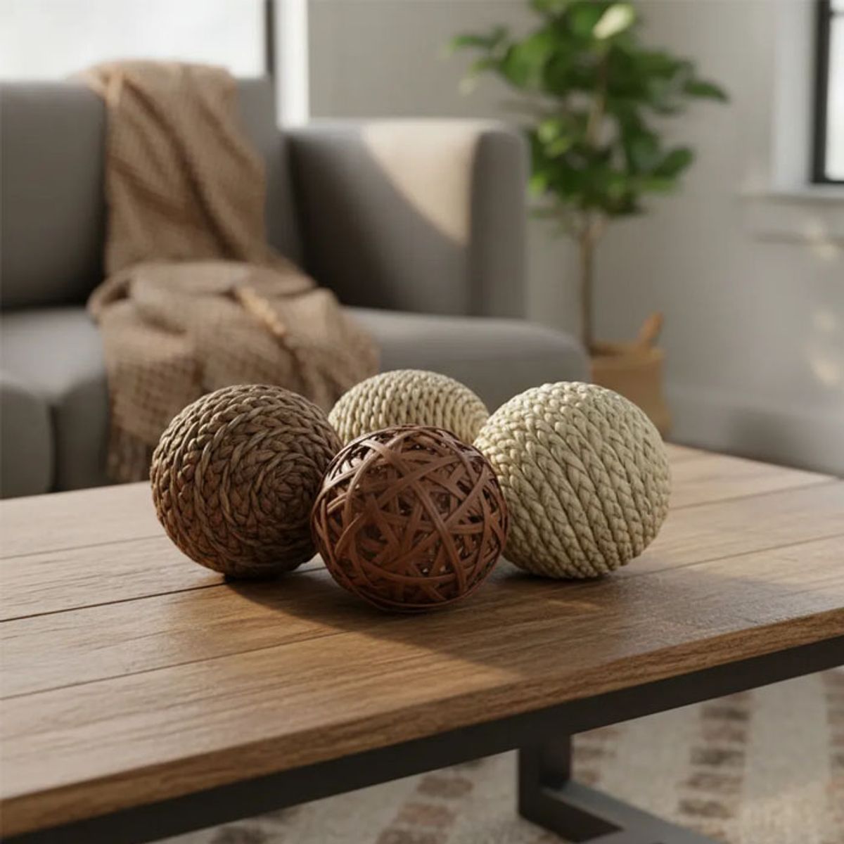 BRIC - Adorno Mimbre Set de 4