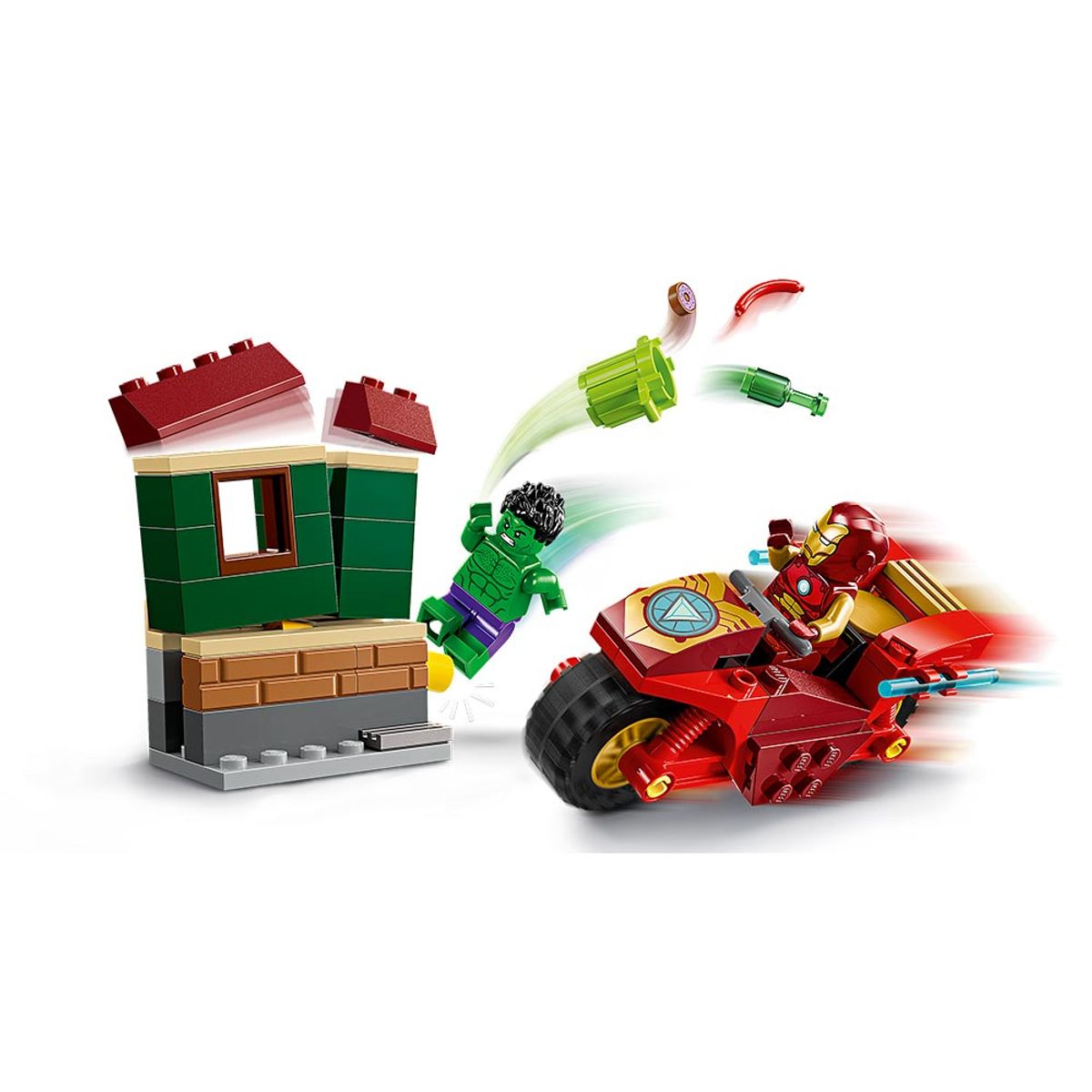 LEGO - Lego Iron Man con Moto y Hulk (76287)