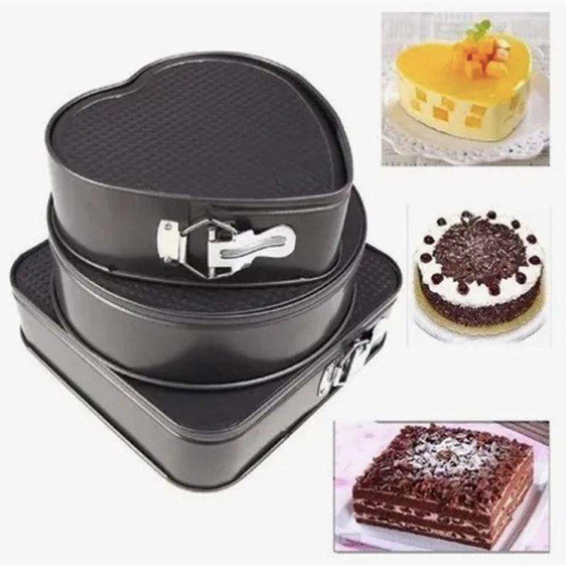 ATLAS - Set 3 Moldes  Antiadherente Torta Repostería