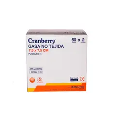 CRAMBERRY - Gasa Estéril No Tejida Tamaño 7,5x7,5cm 1 Caja 50 Sobres