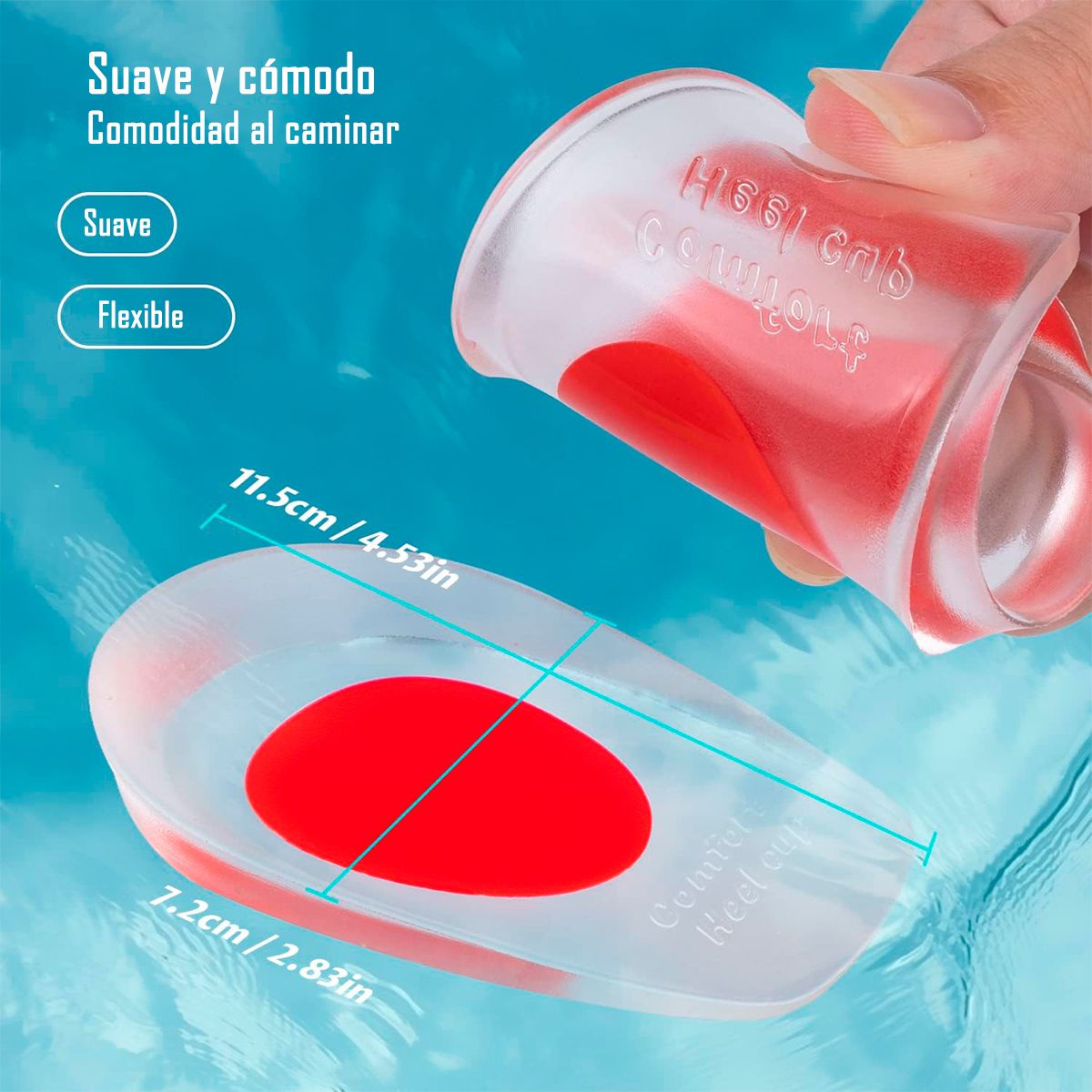 ONEDER - Plantillas Ortopedicas Taloneras Silicona Espolon S - M