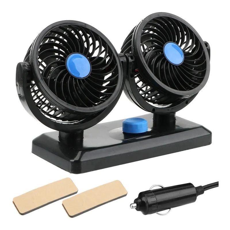LISM - Ventilador Automovil Doble Turbo 12v 2 Velocidad 360 Auto