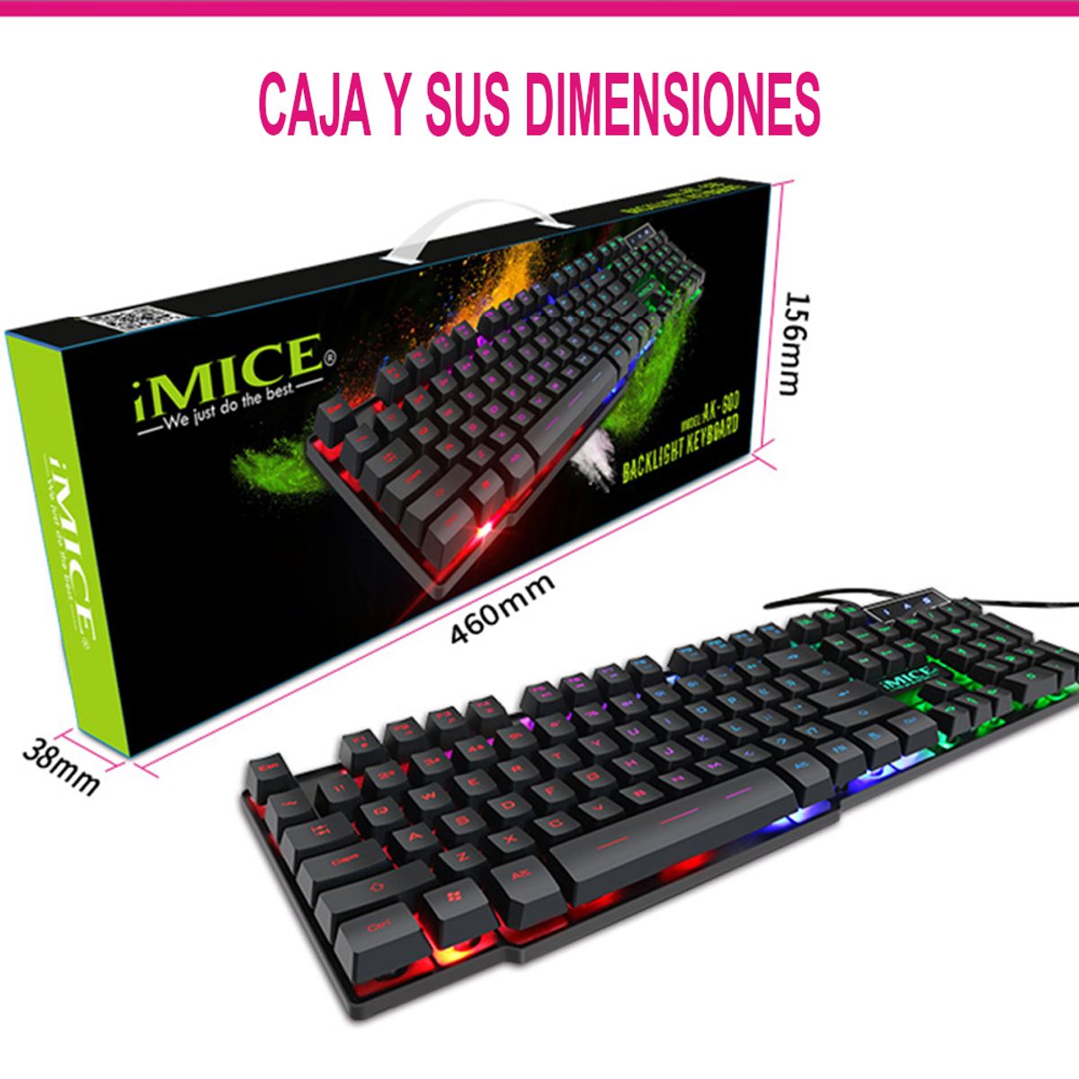 IMICE - Teclado Gamer Premium Imice Ak 600 Retroiluminado