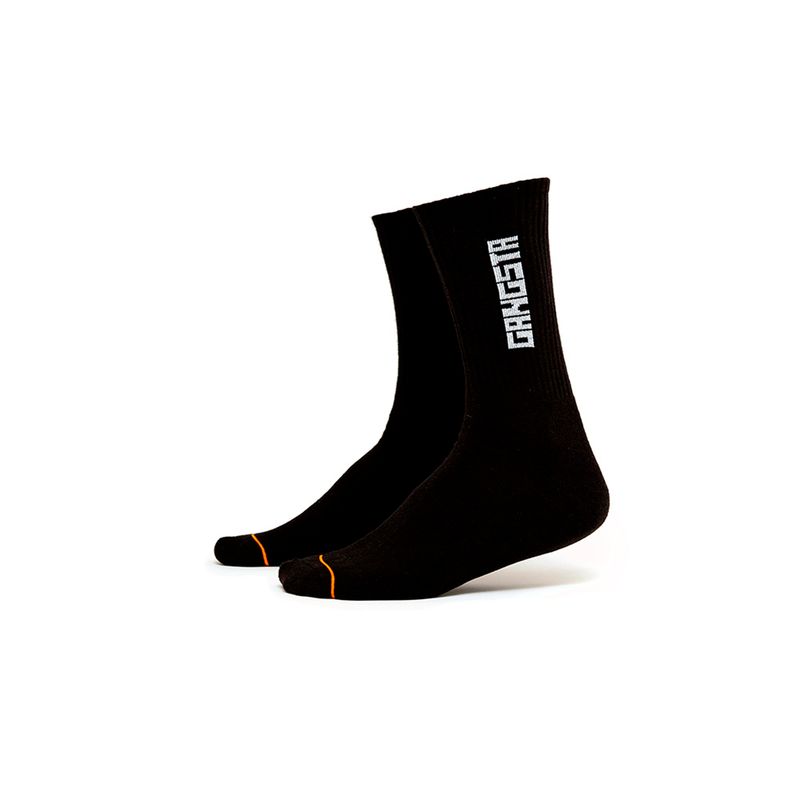 GANGSTA - Calcetin Unisex Gangsta Mid Brand 2Pack Negro