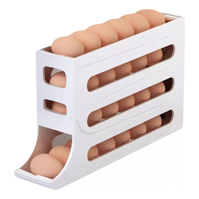 GENERICO - Dispensador De Huevos Para Nevera Color Blanco Blanco