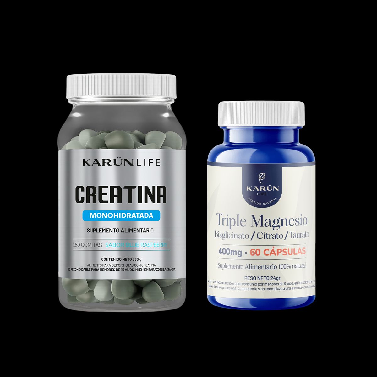 KARUNLIFE - Pack Creatina 150 Gomita + Triple Magnesio 60 Cáp Karun Life