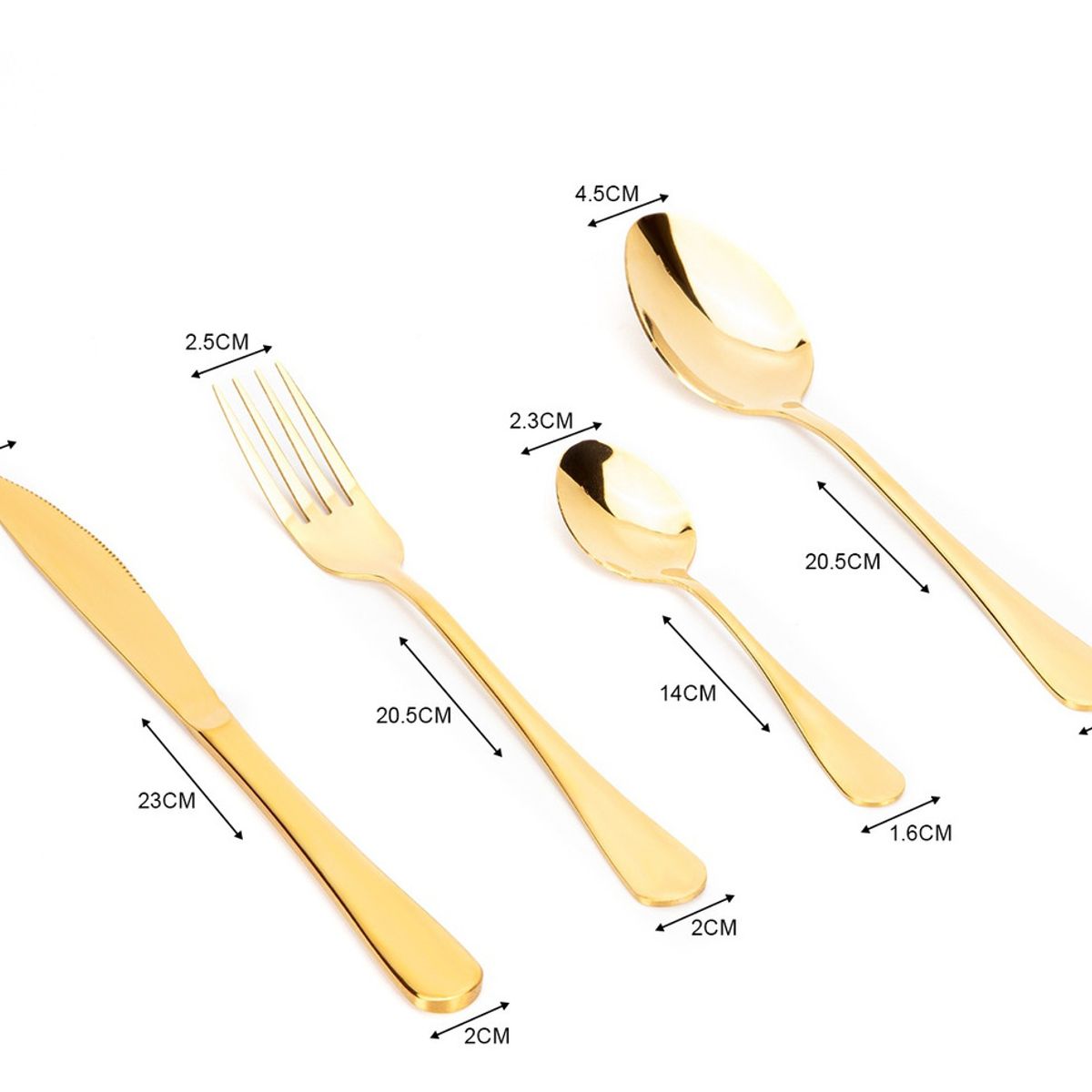 GENERICO - Juego De Cuchilleria 24 Piezas Cubiertos Dorados Completo