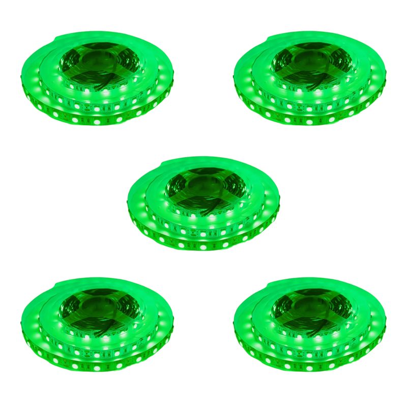 GENERICO - 5 Cintas Led Verde 12V 4040 5mt Súper Eficiente